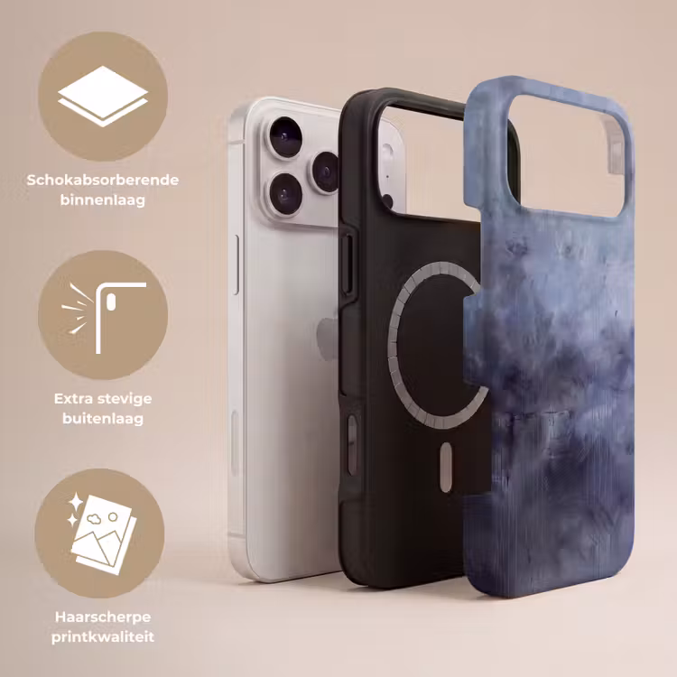 Telefoonhoesje Toughcase - Abstract - Kwaststreken - Modern - Kunst - Grijs — 3