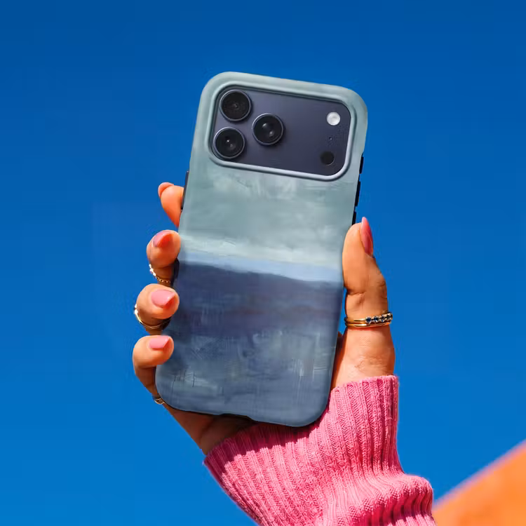 Telefoonhoesje Toughcase - Abstract - Lagen - Rust - Modern - Blauw — 2