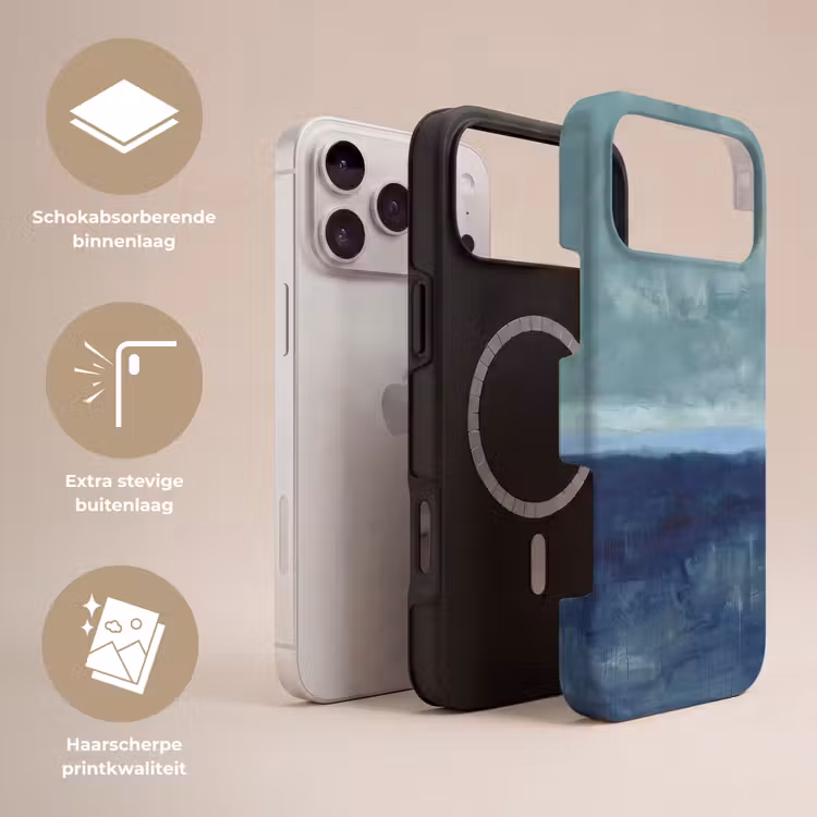 Telefoonhoesje Toughcase - Abstract - Lagen - Rust - Modern - Blauw — 3