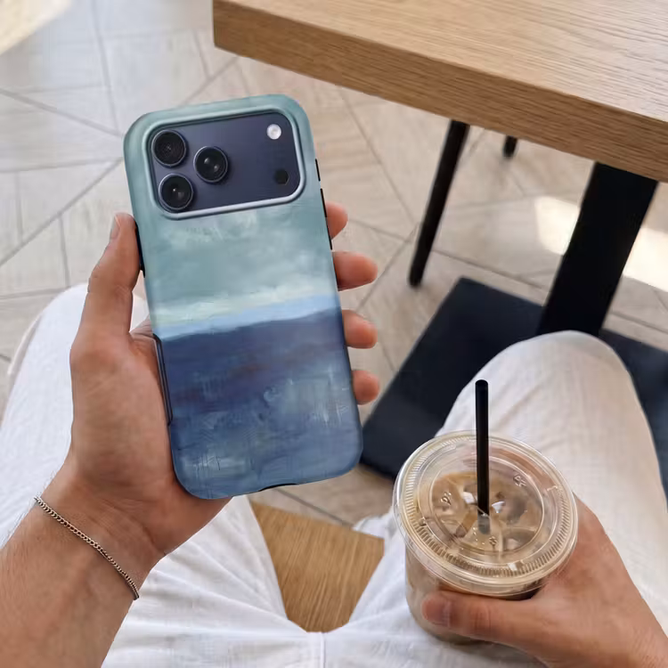 Telefoonhoesje Toughcase - Abstract - Lagen - Rust - Modern - Blauw — 4