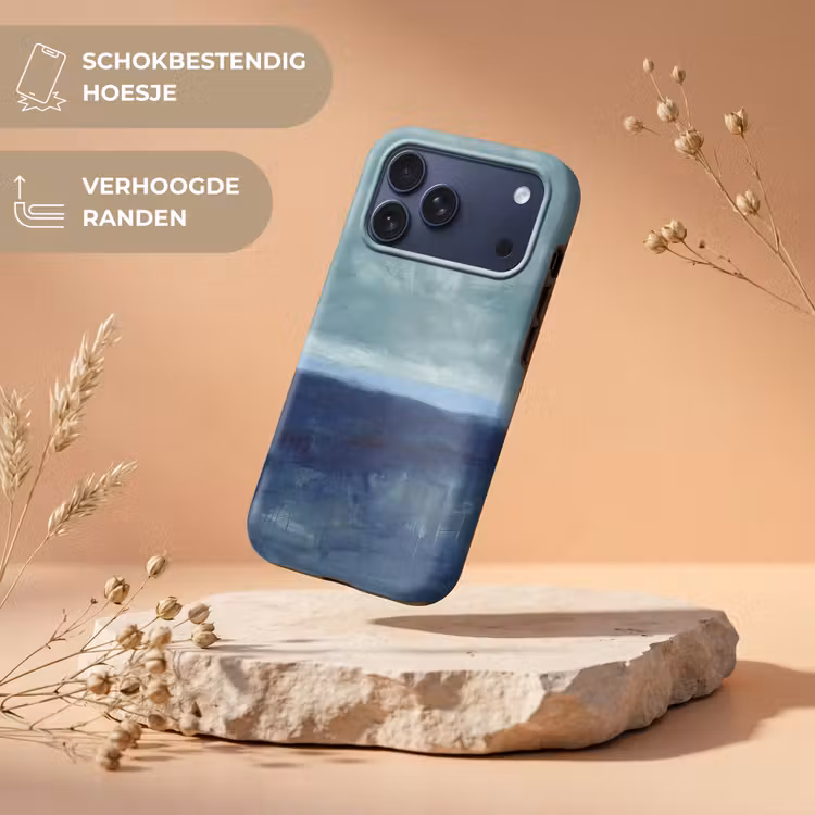 Telefoonhoesje Toughcase - Abstract - Lagen - Rust - Modern - Blauw — 5