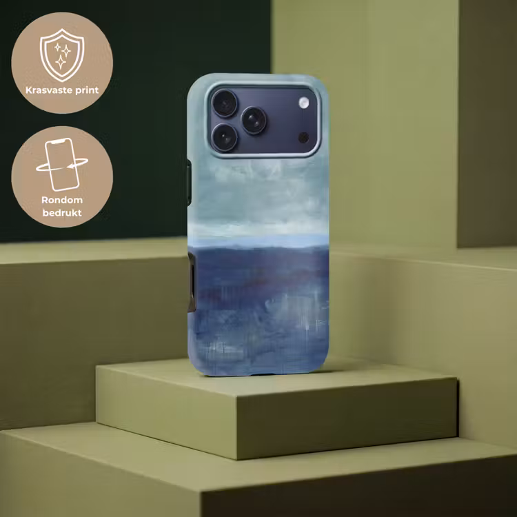 Telefoonhoesje Toughcase - Abstract - Lagen - Rust - Modern - Blauw — 7
