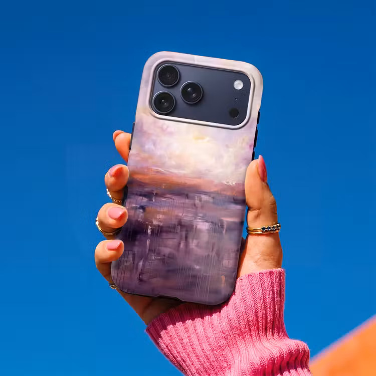 Telefoonhoesje Toughcase - Abstract - Landschap - Modern - Paars - Oranje — 2