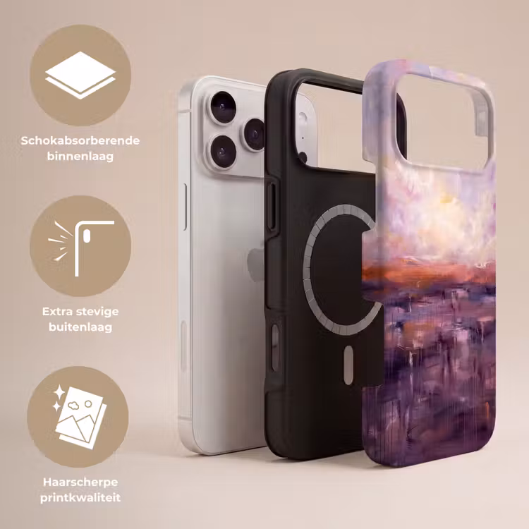 Telefoonhoesje Toughcase - Abstract - Landschap - Modern - Paars - Oranje — 3