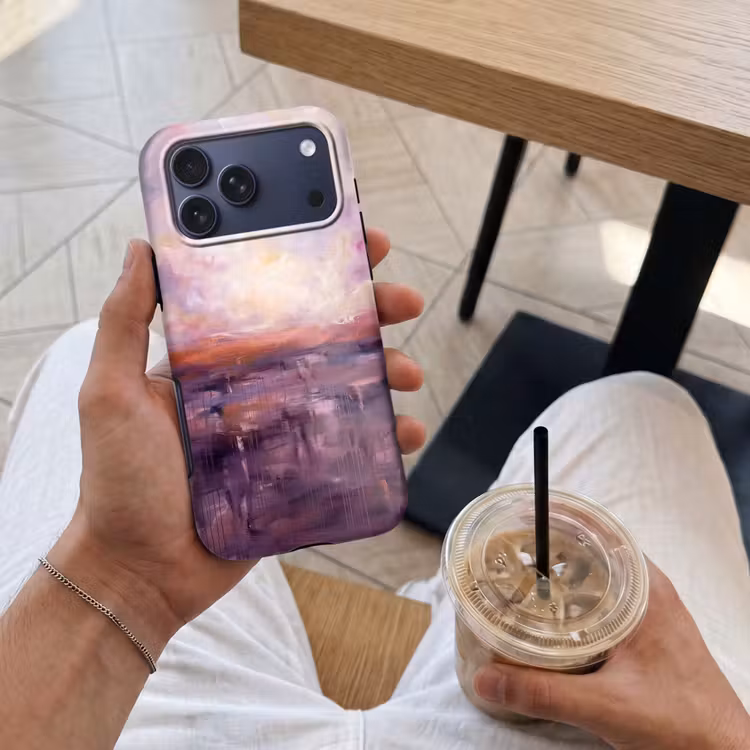 Telefoonhoesje Toughcase - Abstract - Landschap - Modern - Paars - Oranje — 4
