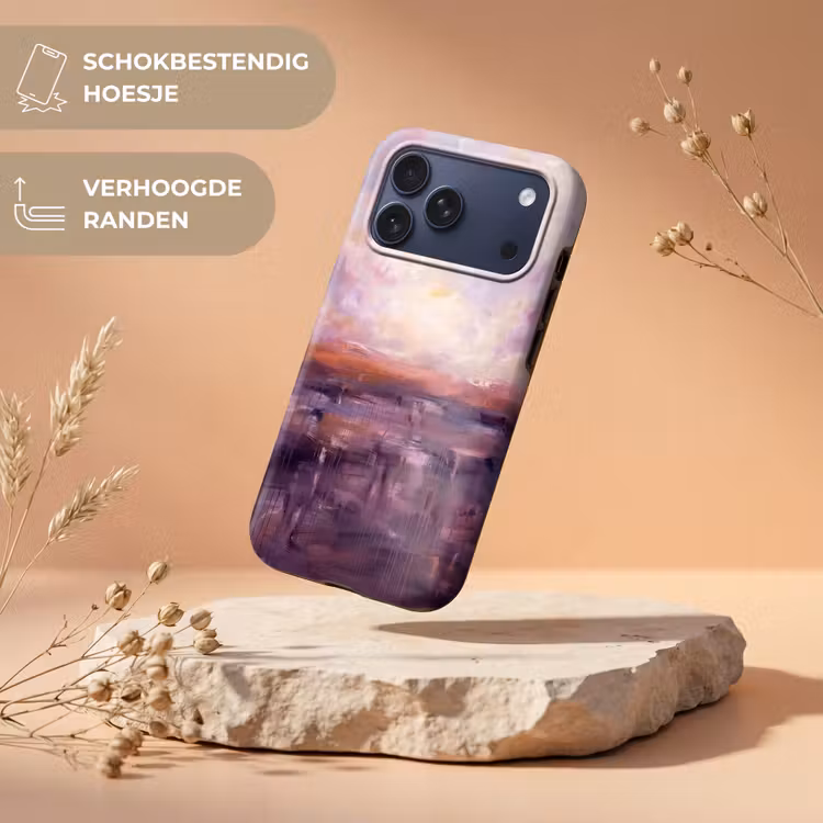 Telefoonhoesje Toughcase - Abstract - Landschap - Modern - Paars - Oranje — 5
