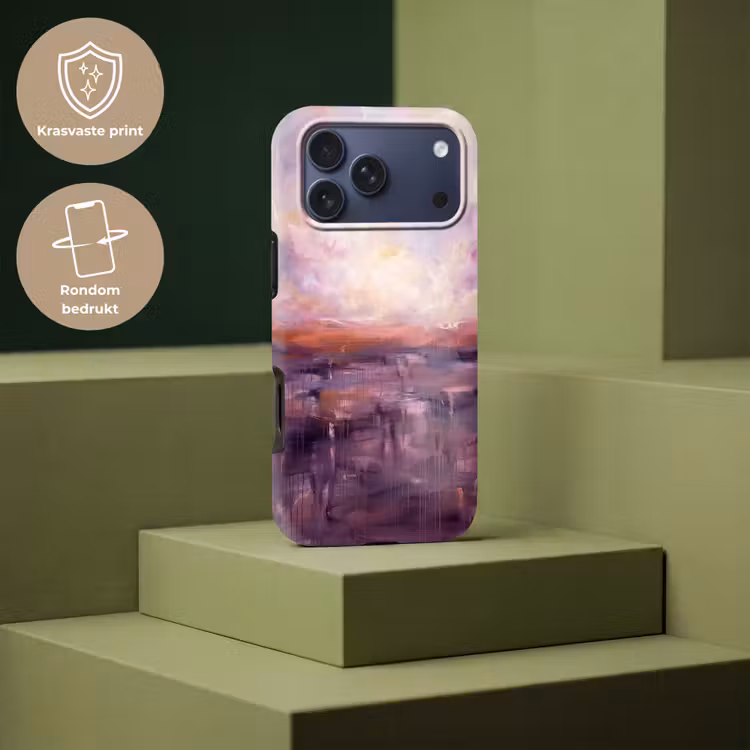 Telefoonhoesje Toughcase - Abstract - Landschap - Modern - Paars - Oranje — 7
