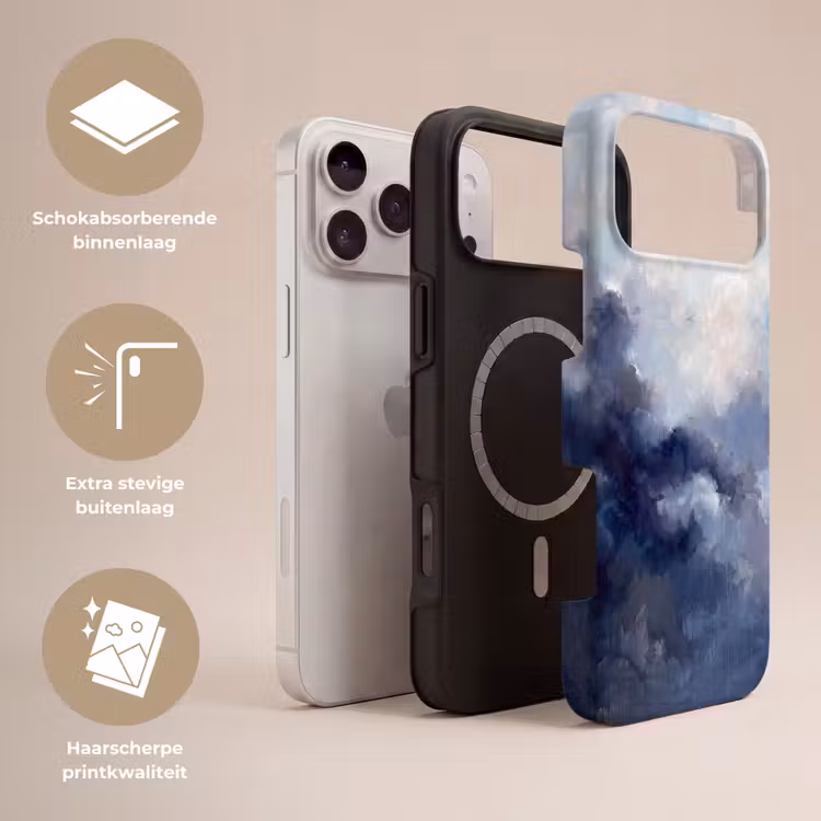 Telefoonhoesje Toughcase - Abstract - Wolken - Modern - Blauw - Kunst — 3