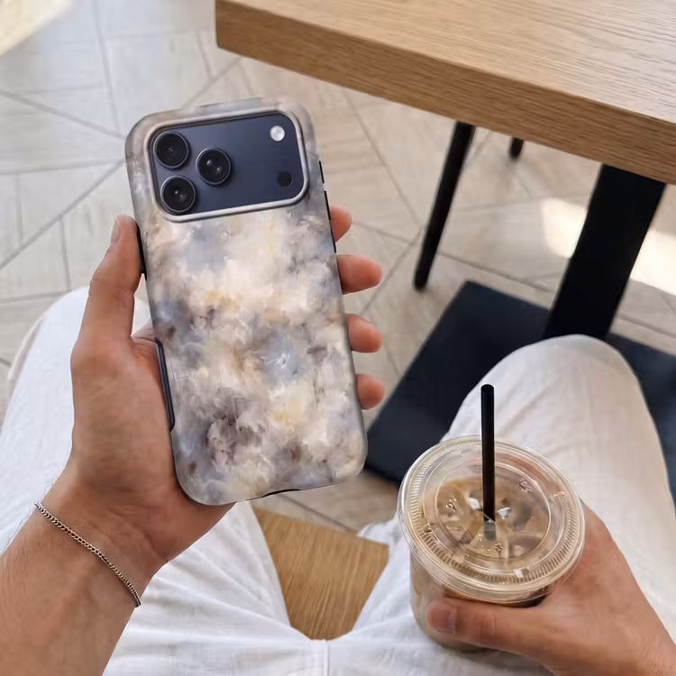Telefoonhoesje Toughcase - Abstract - Wolken - Sfeervol - Beige - Grijs — 4