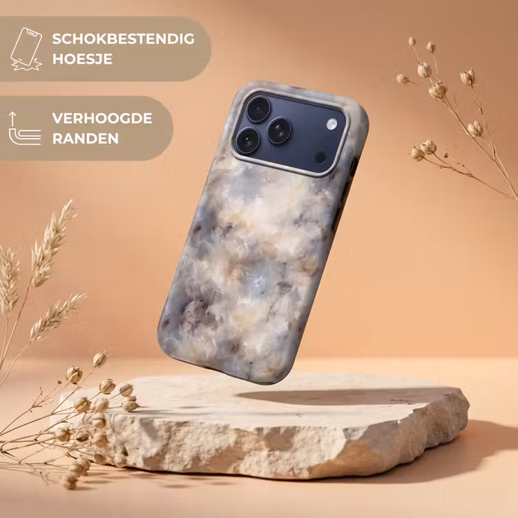Telefoonhoesje Toughcase - Abstract - Wolken - Sfeervol - Beige - Grijs — 5
