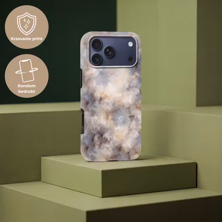 Telefoonhoesje Toughcase - Abstract - Wolken - Sfeervol - Beige - Grijs — 7