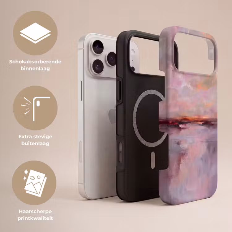 Telefoonhoesje Toughcase - Landschap - Zonsondergang - Abstract - Modern - Roze — 3