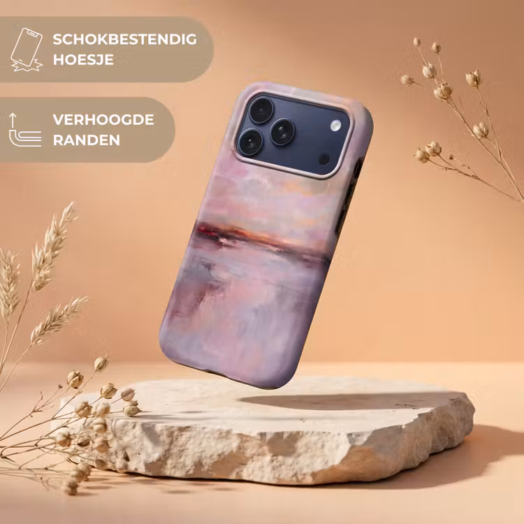 Telefoonhoesje Toughcase - Landschap - Zonsondergang - Abstract - Modern - Roze — 5