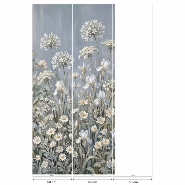 Behang - Bloemen - Botanisch - Blauw — 6