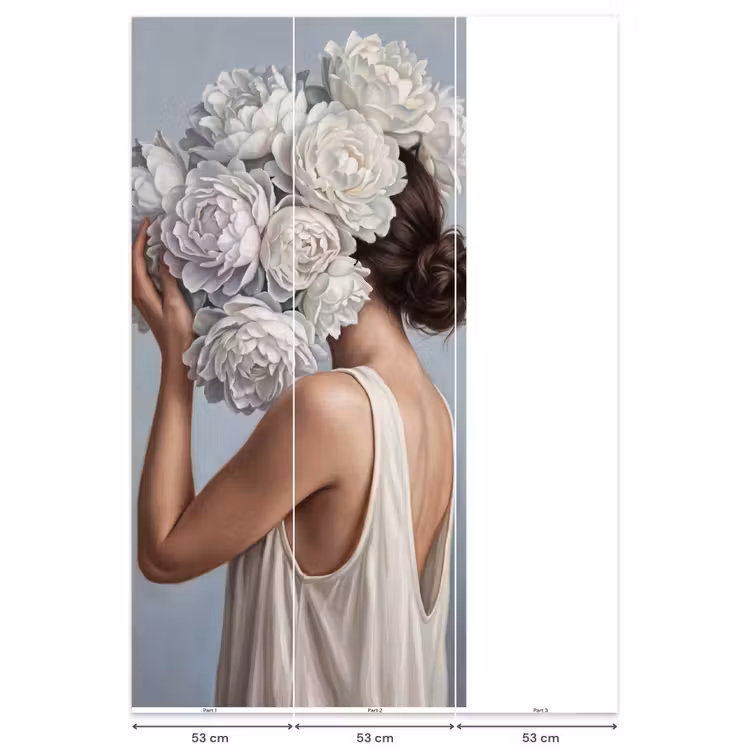Behang - Bloemen - Vrouw - Wit — 6