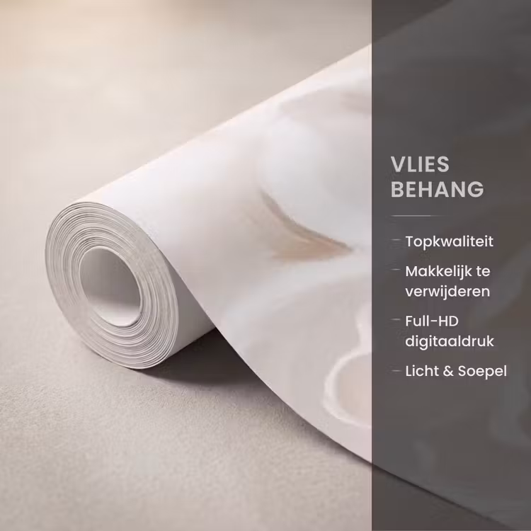 Behang - Gezicht - Pioenrozen - Crème — 3