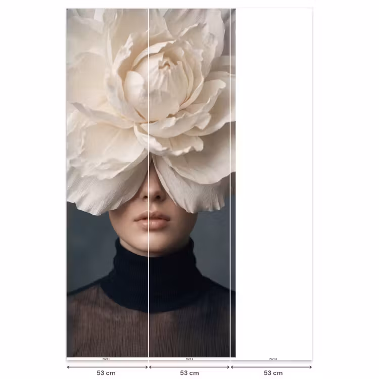Behang - Portret - Mysterieus - Wit β 6