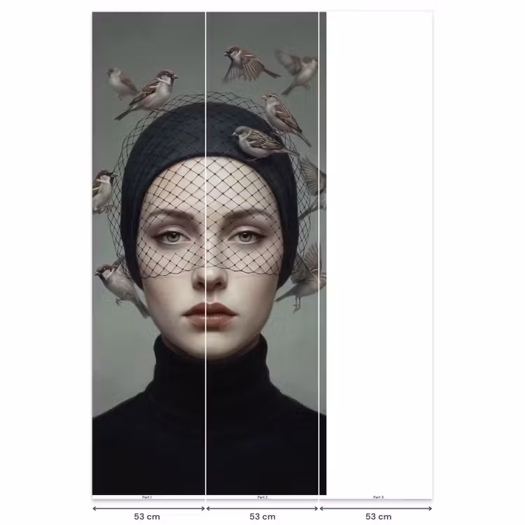 Behang - Portret - Vogels - Zwart — 6