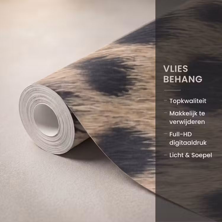 Behang - Vacht - Jachtluipaard - Zwart - Wit — 3