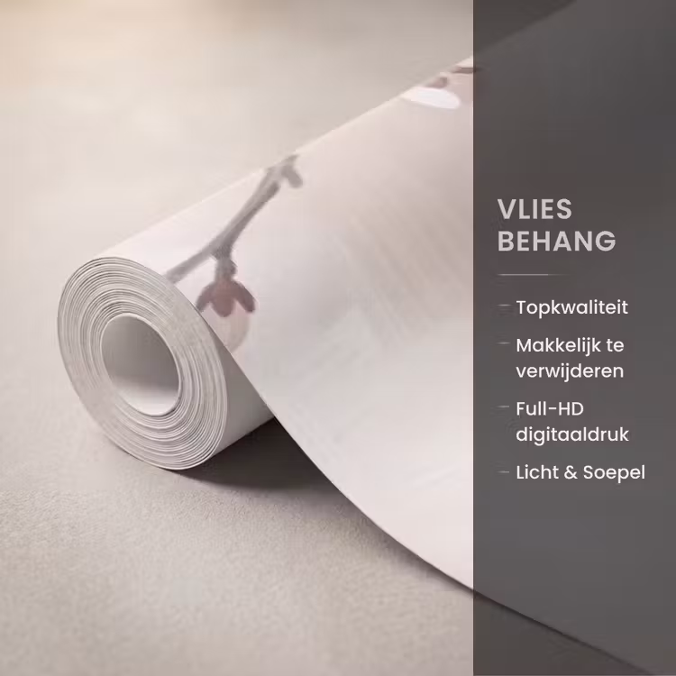 Behang - Bloesem - Takken - Schilderij - Beige - Serene — 3