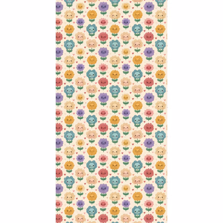 Behang - Bloemen - Hartjes - Kleurrijk — 2