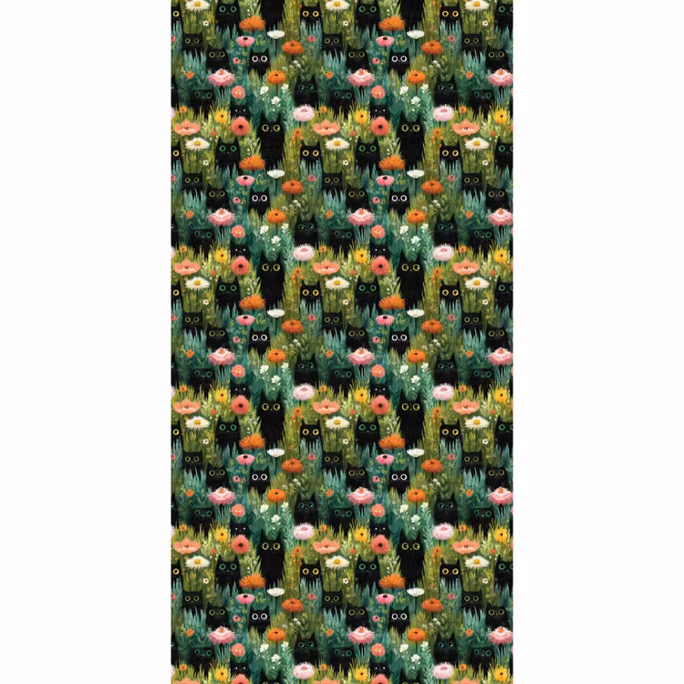 Behang - Katten - Bloemen - Kleurrijk — 2