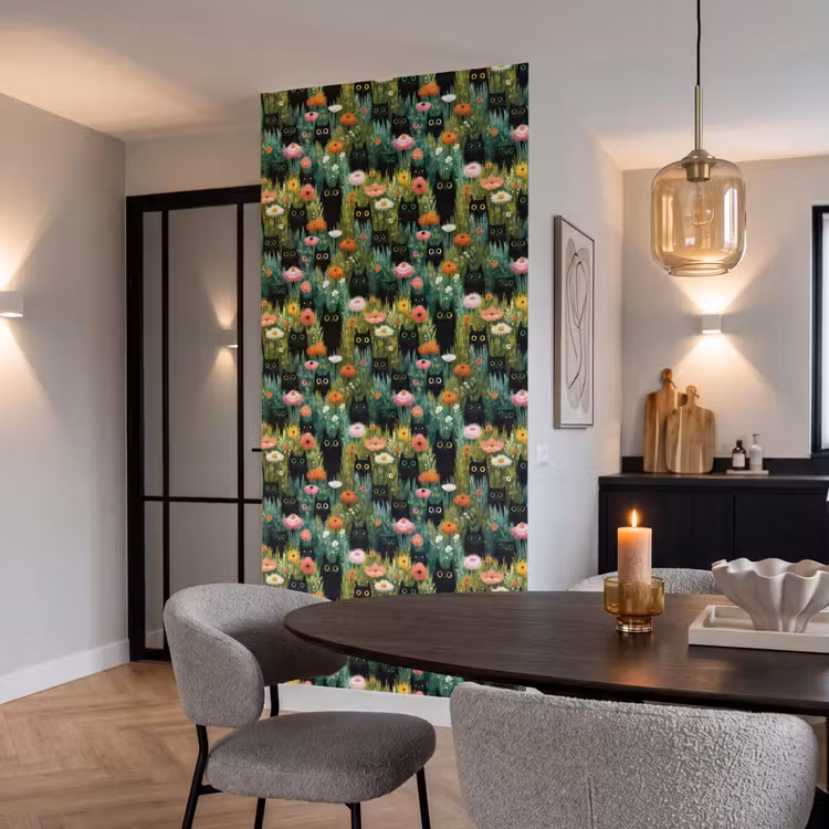 Behang - Katten - Bloemen - Kleurrijk — 5