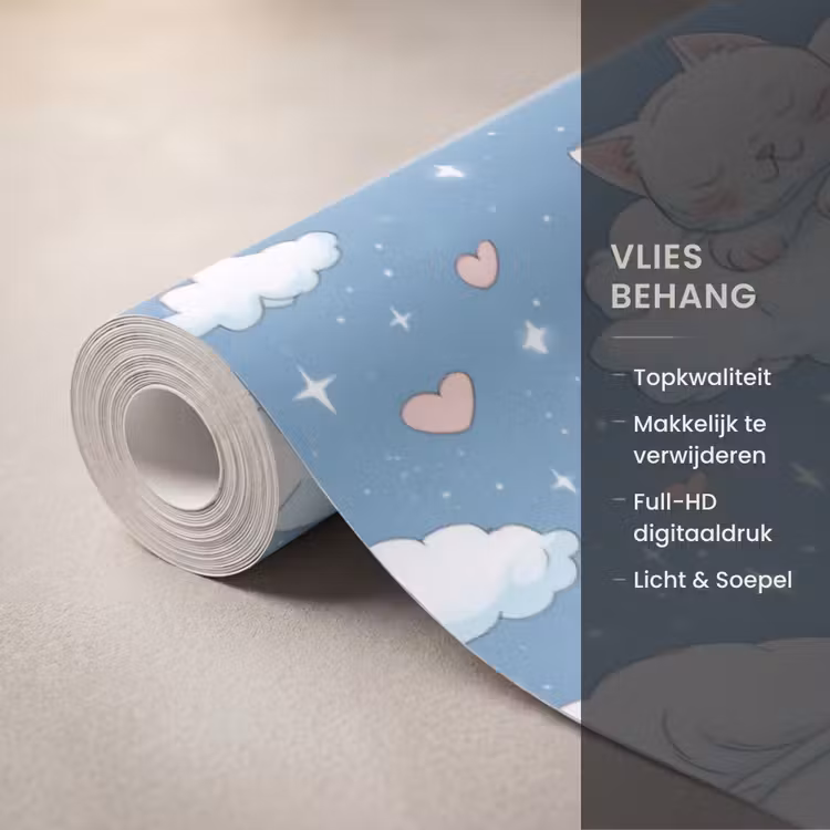 Behang - Kitten - Wolken - Blauw — 3