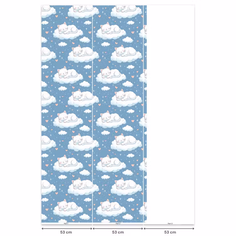 Behang - Kitten - Wolken - Blauw — 6