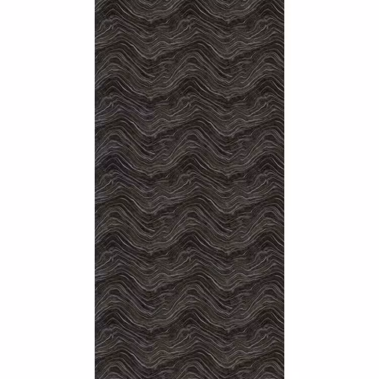 Behang - Zwart Marmer Golvende Lijnen — 2