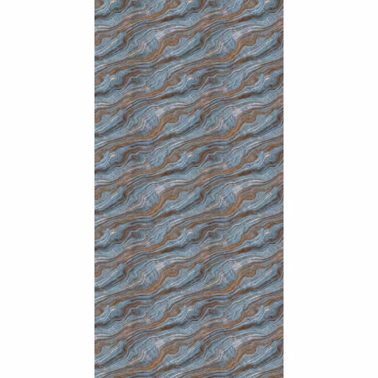 Behang - Blauw Bruin Marmer — 2