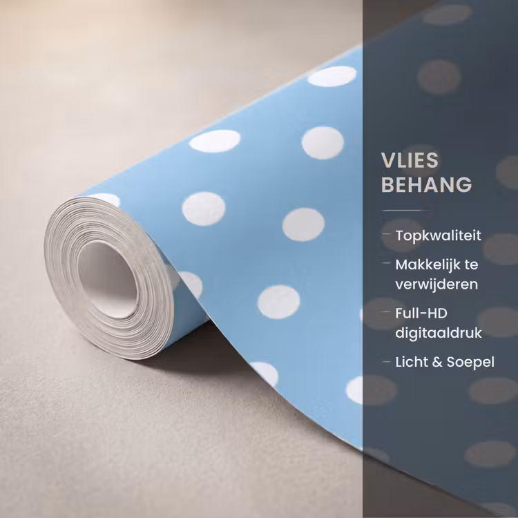 Behang - Polka - Dots - Blauw — 3