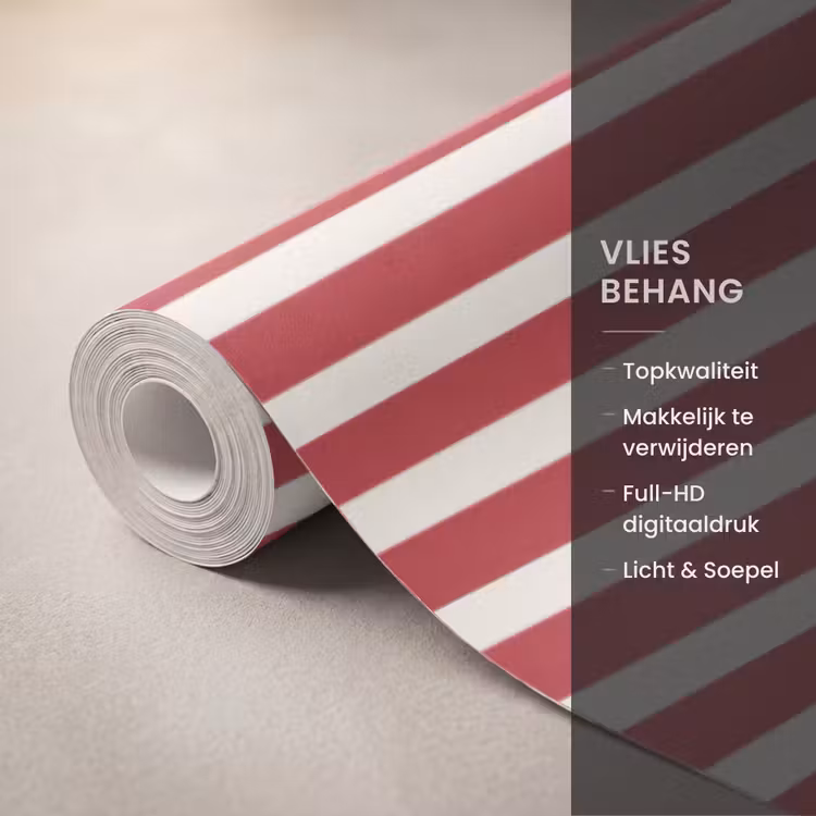 Behang - Strepen - Patroon - Rood — 3