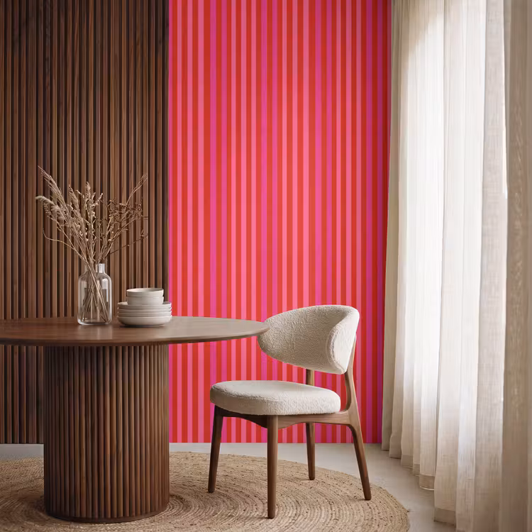 Behang - Verticaal - Strepen - Roze — 4