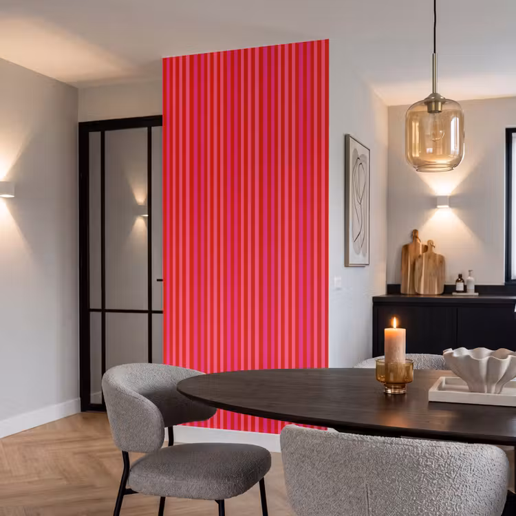 Behang - Verticaal - Strepen - Roze — 5