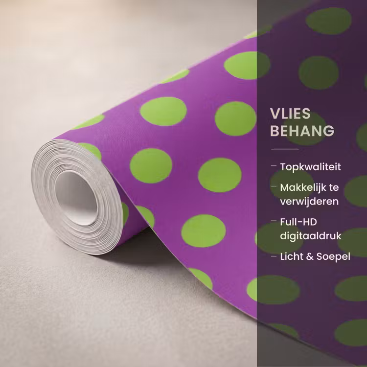 Behang - Stippen - Klassiek - Groen — 3
