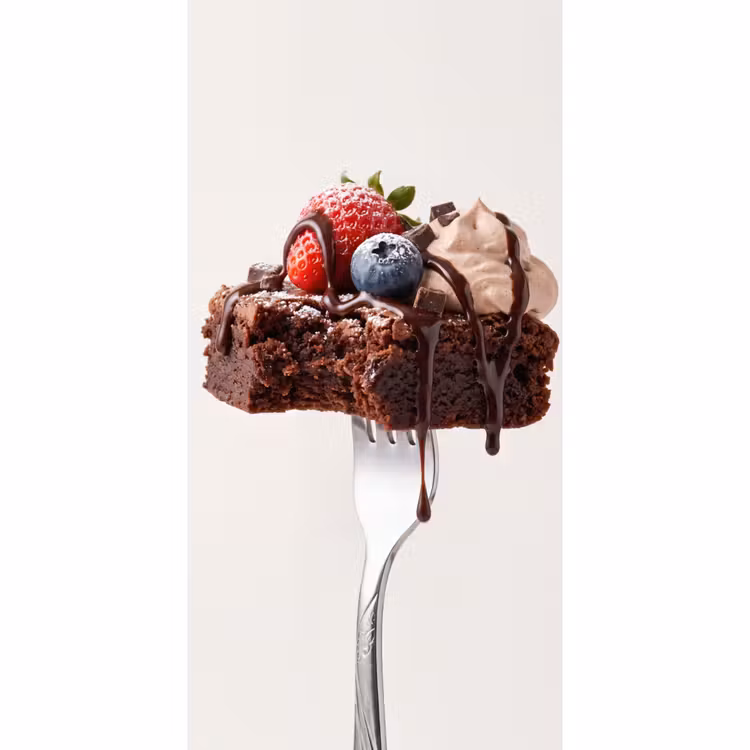 Behang - Vork - brownie - aardbei — 2
