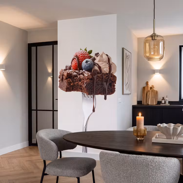 Behang - Vork - brownie - aardbei — 5