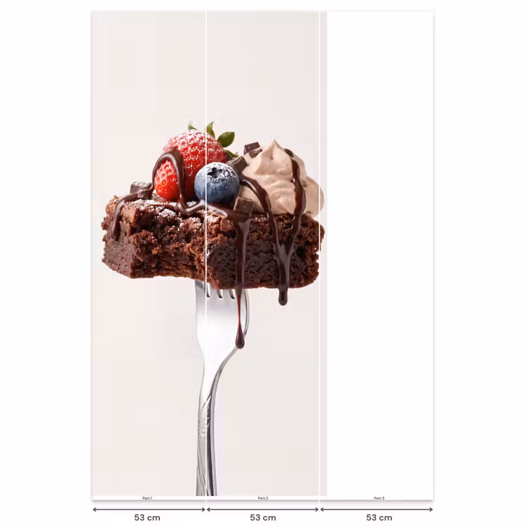 Behang - Vork - brownie - aardbei — 6