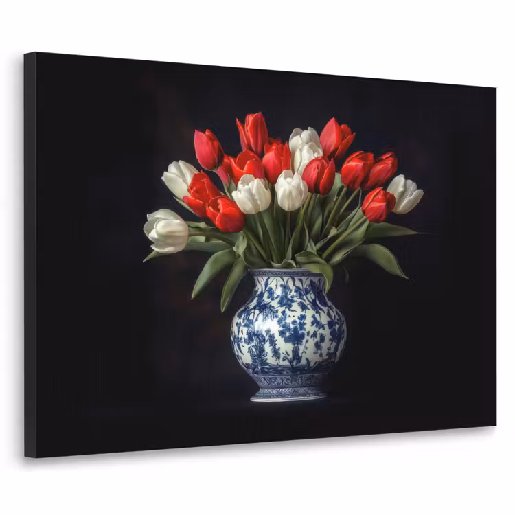 Art Frame - Rode - Bloemen - Tulpen - Vaas — 1