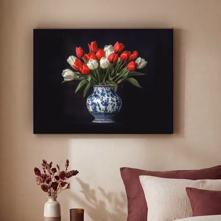 Art Frame - Rode - Bloemen - Tulpen - Vaas — 3