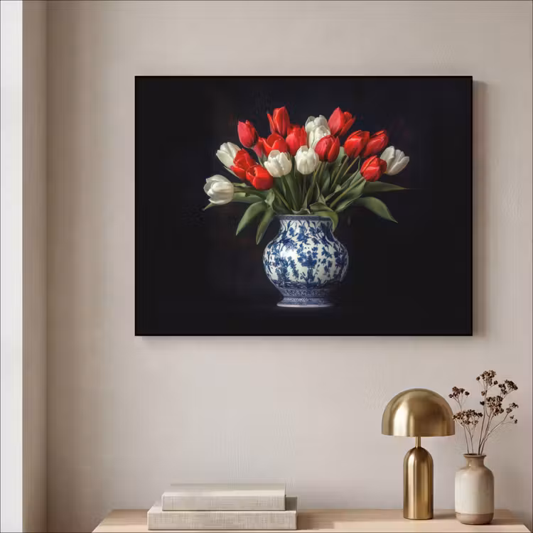 Art Frame - Rode - Bloemen - Tulpen - Vaas — 5