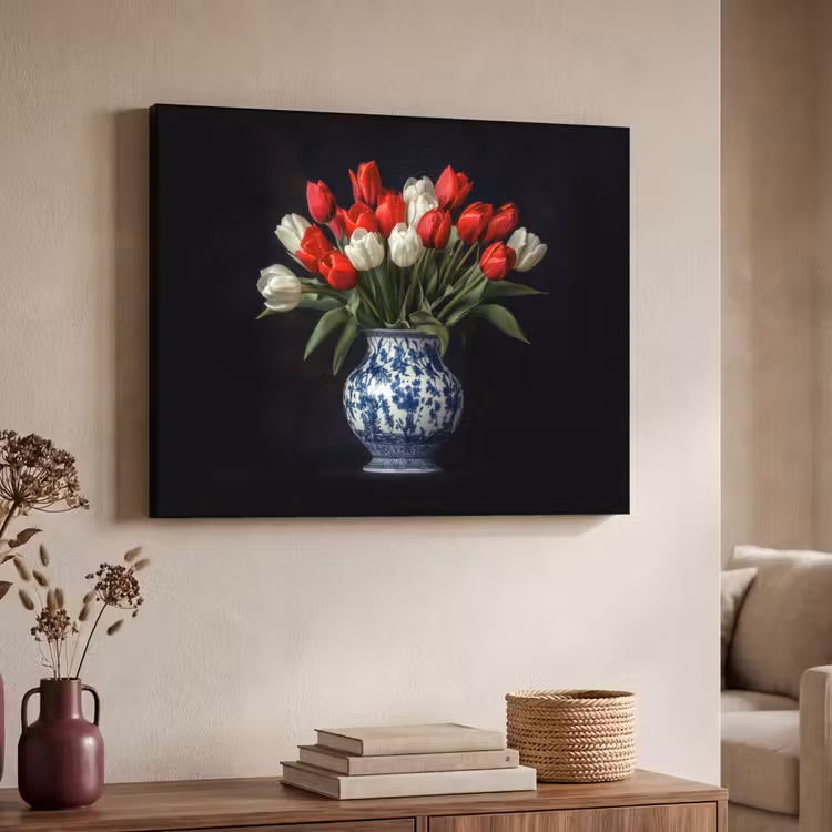 Art Frame - Rode - Bloemen - Tulpen - Vaas — 7