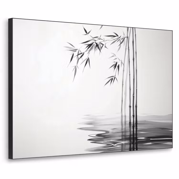 Art Frame - Bamboestammen - Water - Minimalistisch - Wit — 1