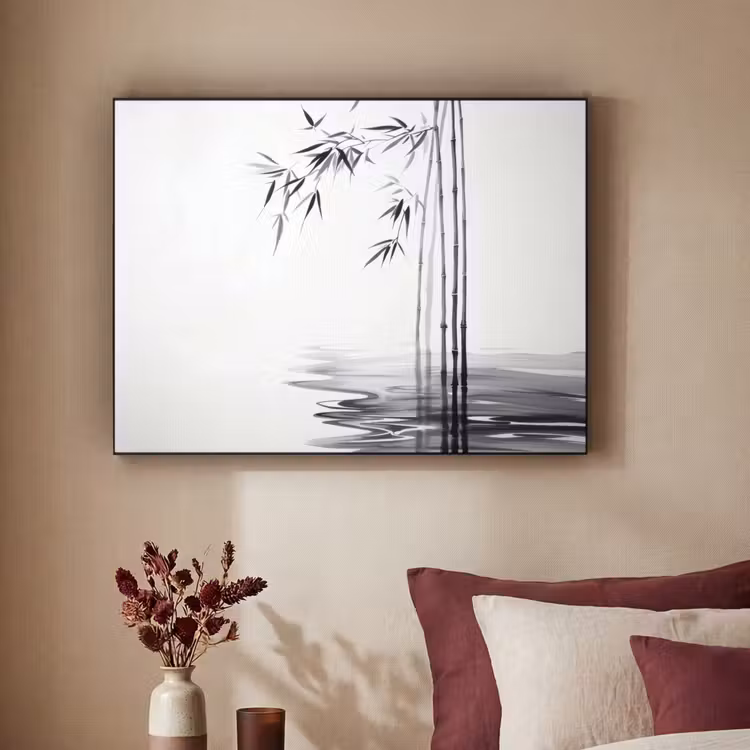 Art Frame - Bamboestammen - Water - Minimalistisch - Wit — 3