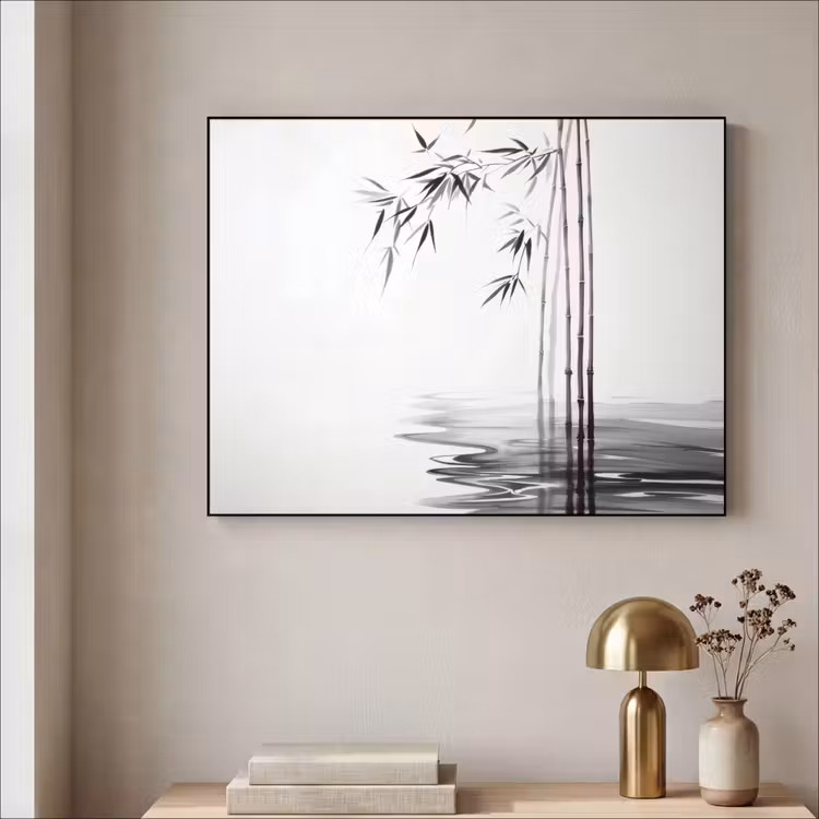 Art Frame - Bamboestammen - Water - Minimalistisch - Wit — 5