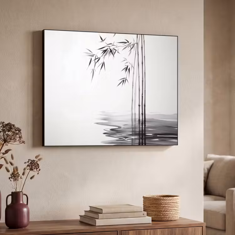 Art Frame - Bamboestammen - Water - Minimalistisch - Wit — 7