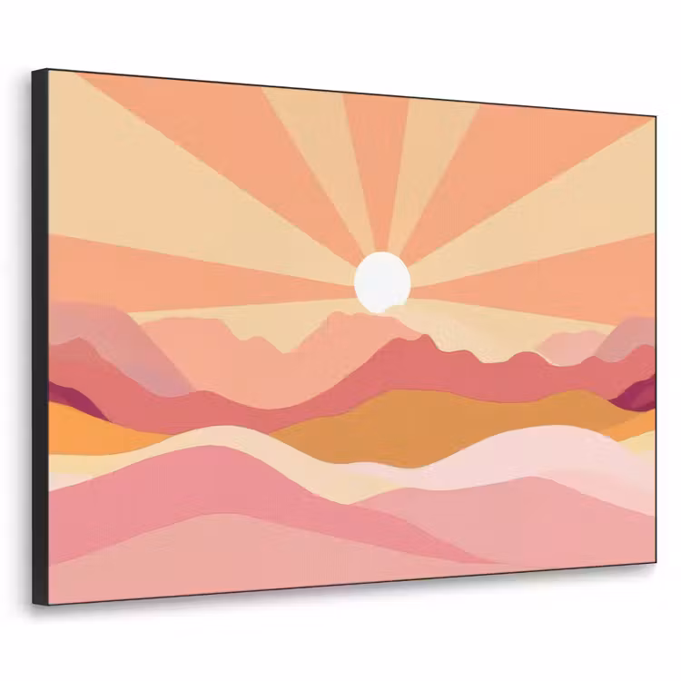 Art Frame - Bergen - Abstract - Zonnestralen - Roze — 1