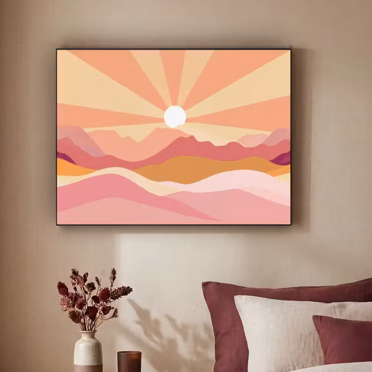 Art Frame - Bergen - Abstract - Zonnestralen - Roze — 3