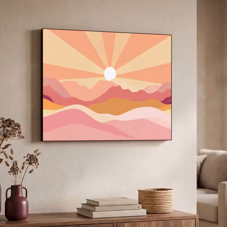Art Frame - Bergen - Abstract - Zonnestralen - Roze — 7